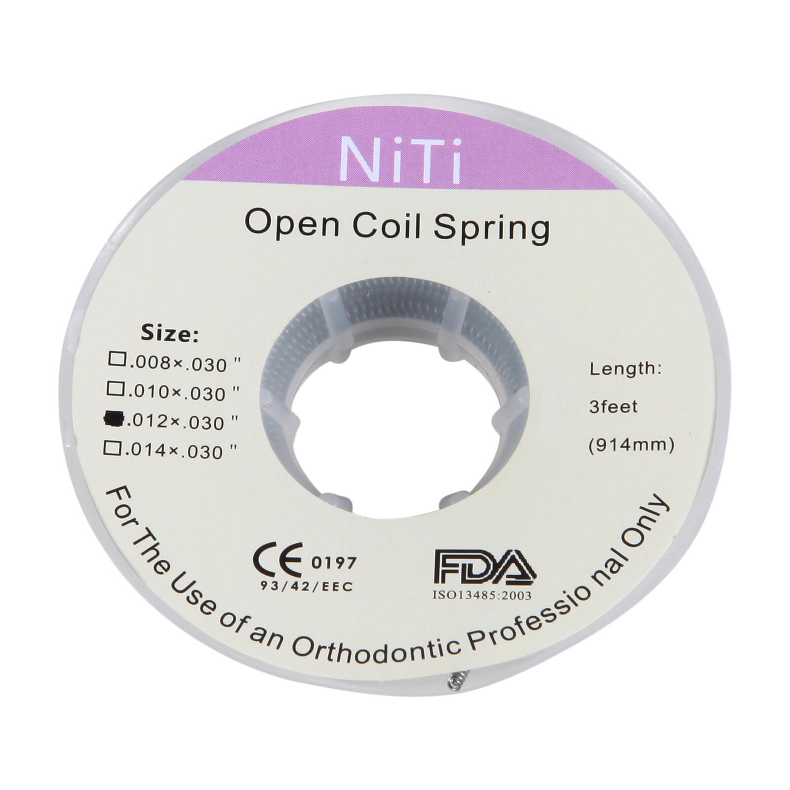 1 Roll Dental Ortho Niti Open Coil Spring Spool Dia.012 *030 ” inch 914mm DL