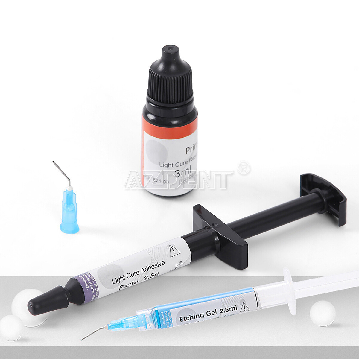 Dental Orthodontic Bonding Primer Bracket Light Cure Adhesive Paste Syringe Kit