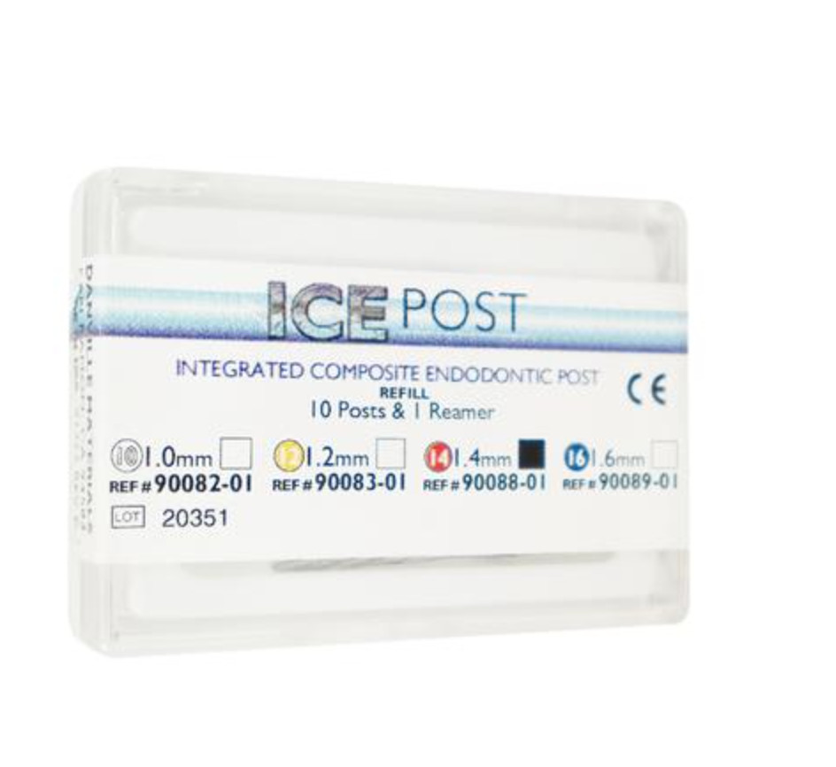 Danville ICE Post 1.0 mm, 1.2mm, 1.4mm, 1.6mm 40 posts + 4 Reamers