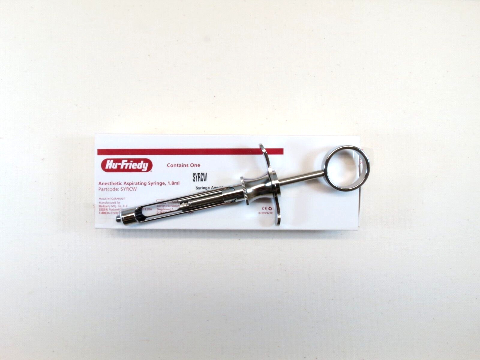Dental Aspirating Anesthetic Syringe SYRCW HU FRIEDY