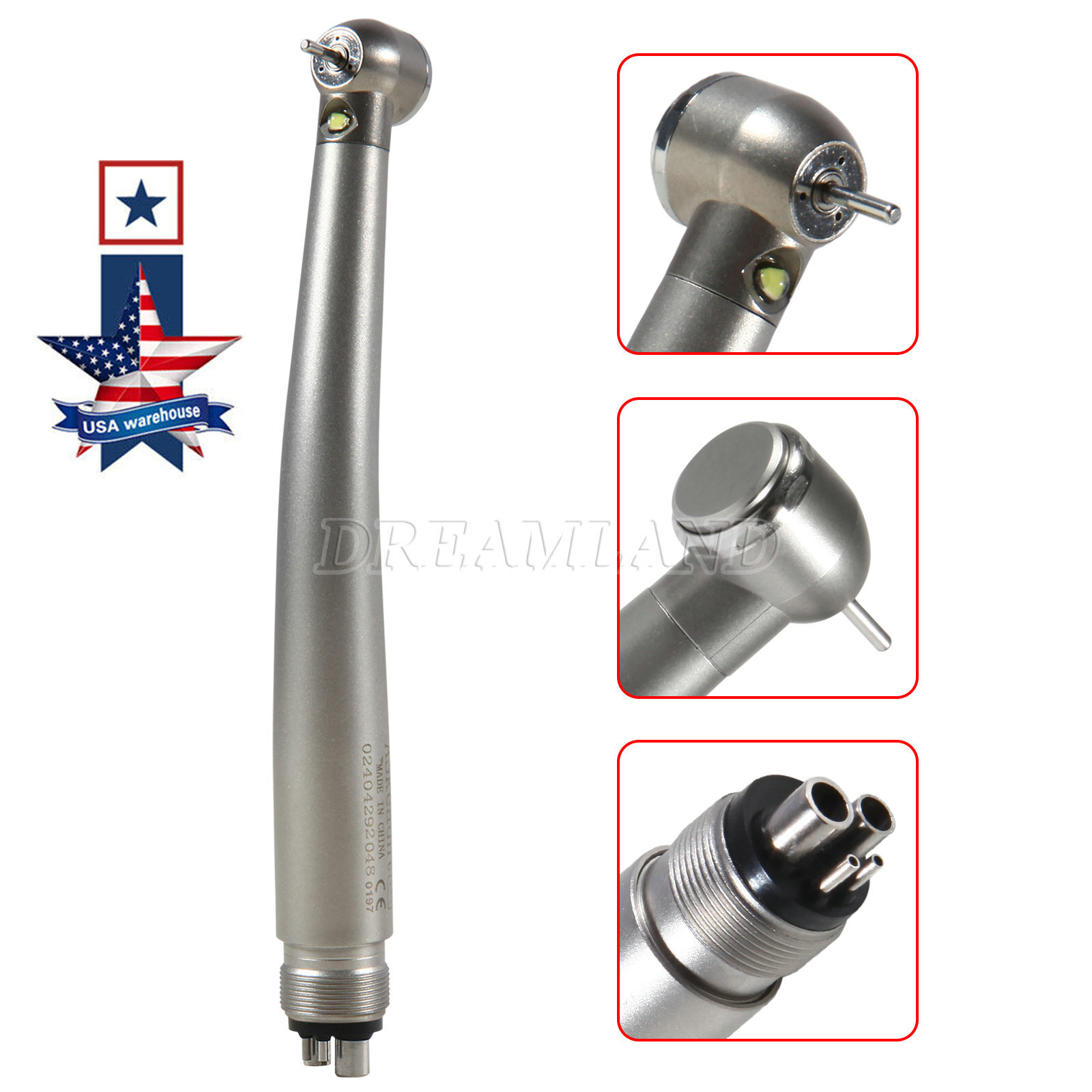 KAVO Style Dental Fiber Optic High Speed Turbine Handpiece LED E-generator 4Hole