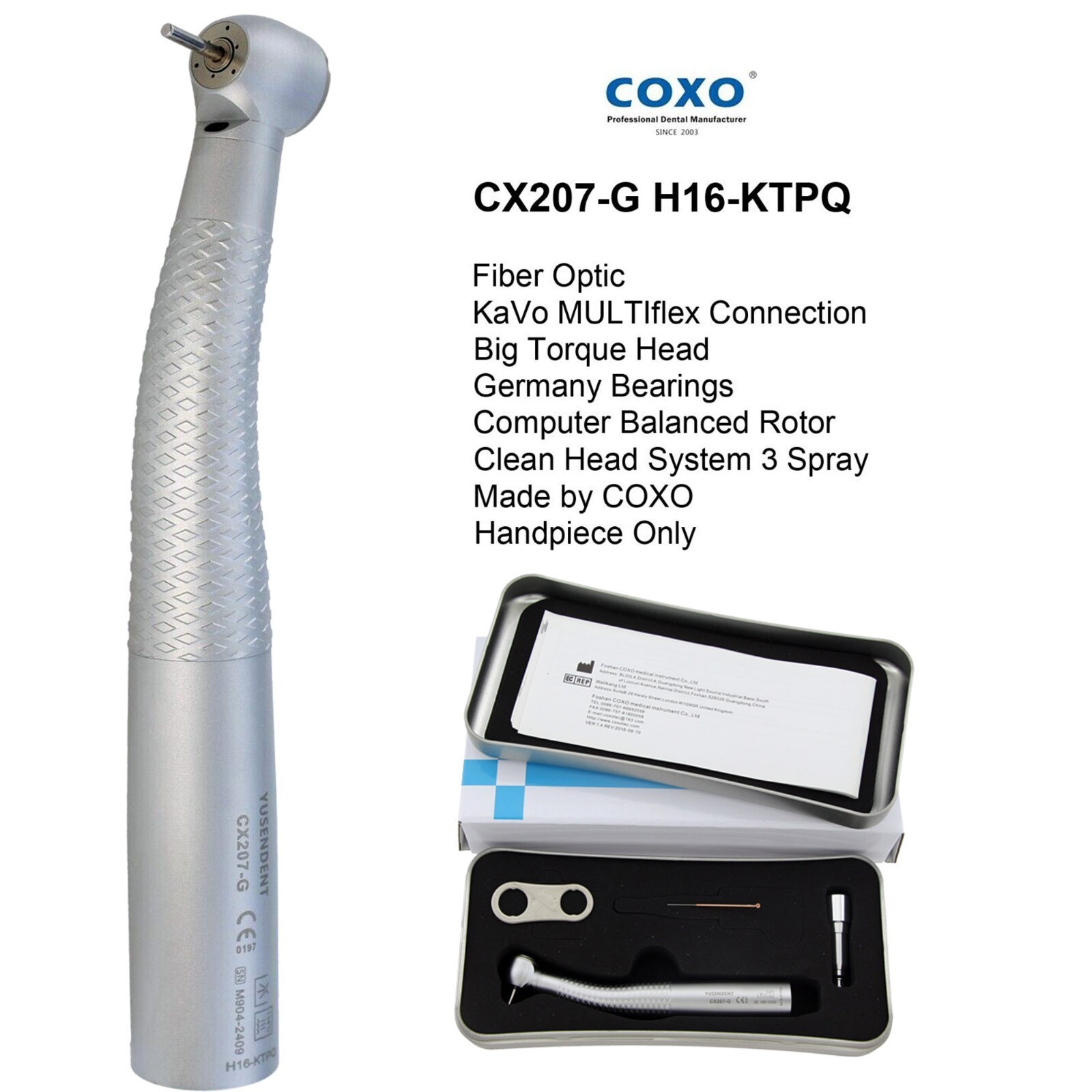 COXO YUSENDENT Dental Fiber Optic High Speed Handpiece LED Coupler NEW Style