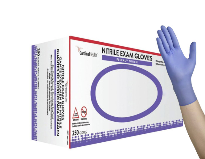 CARDINAL HEALTH Flexal Touch Nitrile Exam Gloves Blue, 2500 Count 88RTO3M