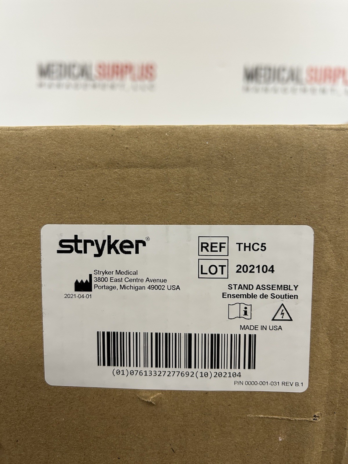 THC5 STAND ASSEMBLY ACCESSORY, WITH (5) CASTERS by Stryker Medical