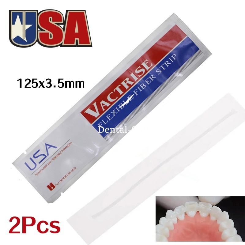 2* Dental Vactrise Flexible Fiber Strip Glass Splint For Resin Bonding 125X3.5mm