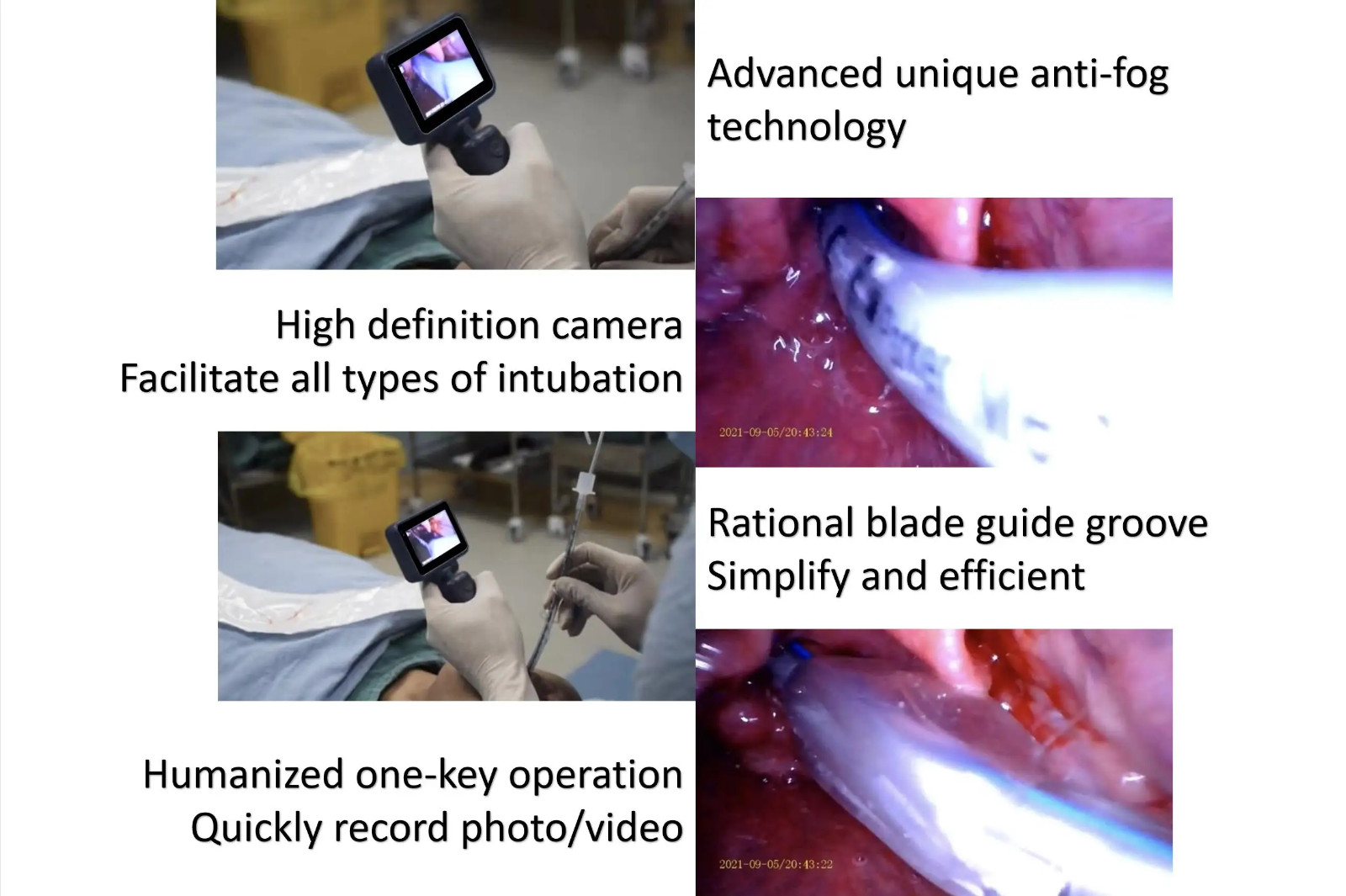 Digital Video Laryngoscope 6kinds Stainless Steel Blades is optional