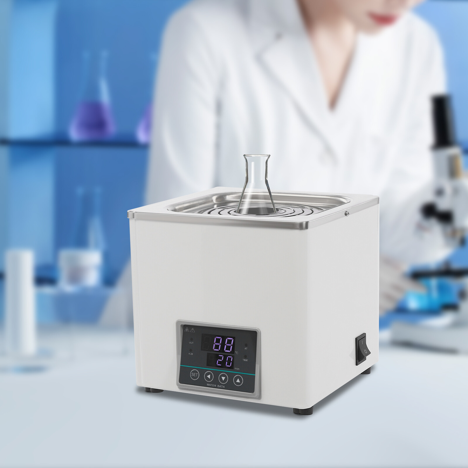 300W 3L Lab Water Bath Thermostatic Heater for Laboratory Experiment Single Hole