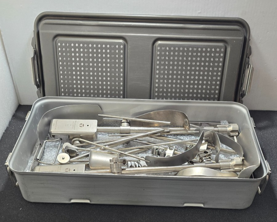 Thompson Surgical Retractor Set with Sterilization Box. (Made in USA)