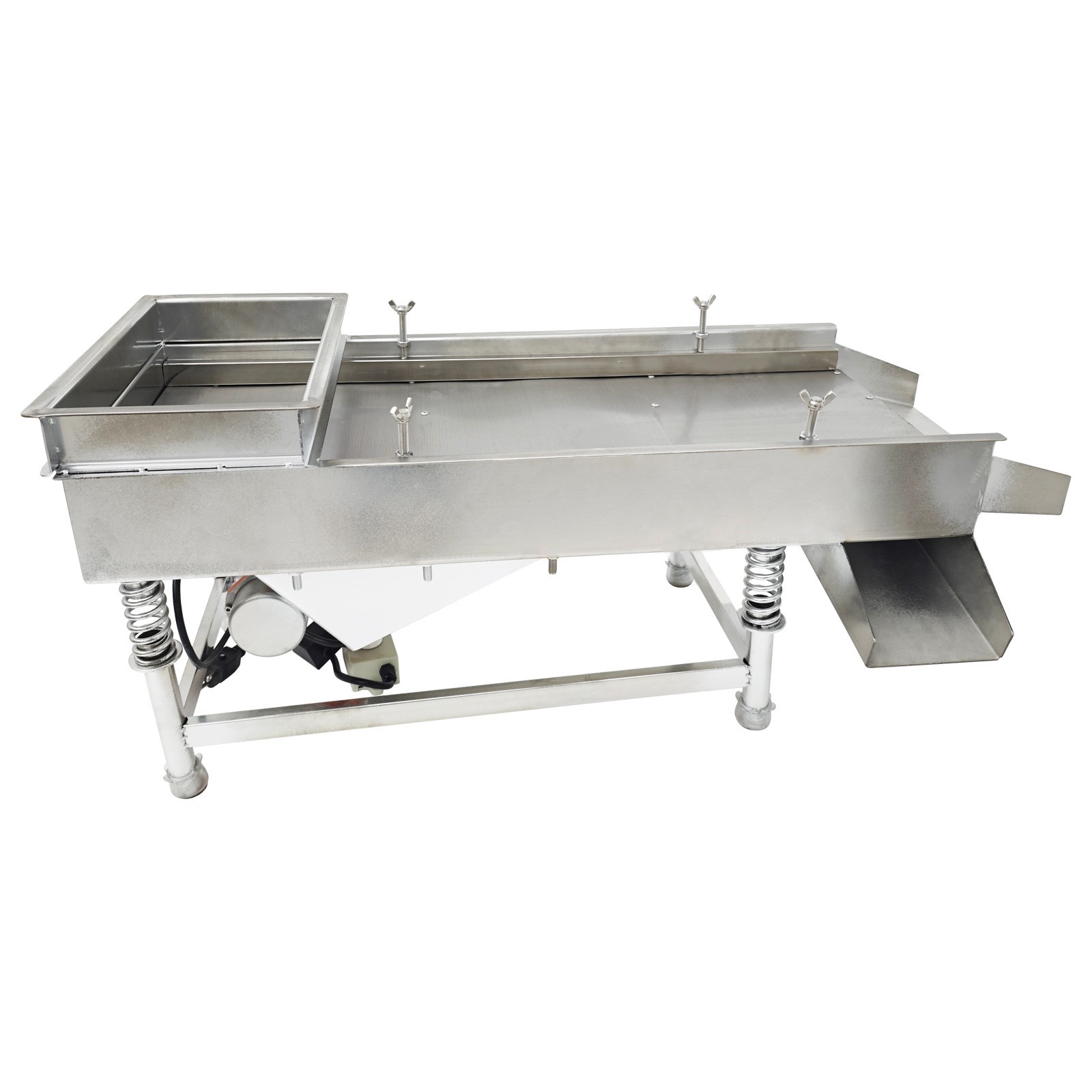Open Box! Stainless Linear Vibrating Screen Single Layer 0.5mm Round Hole 80W