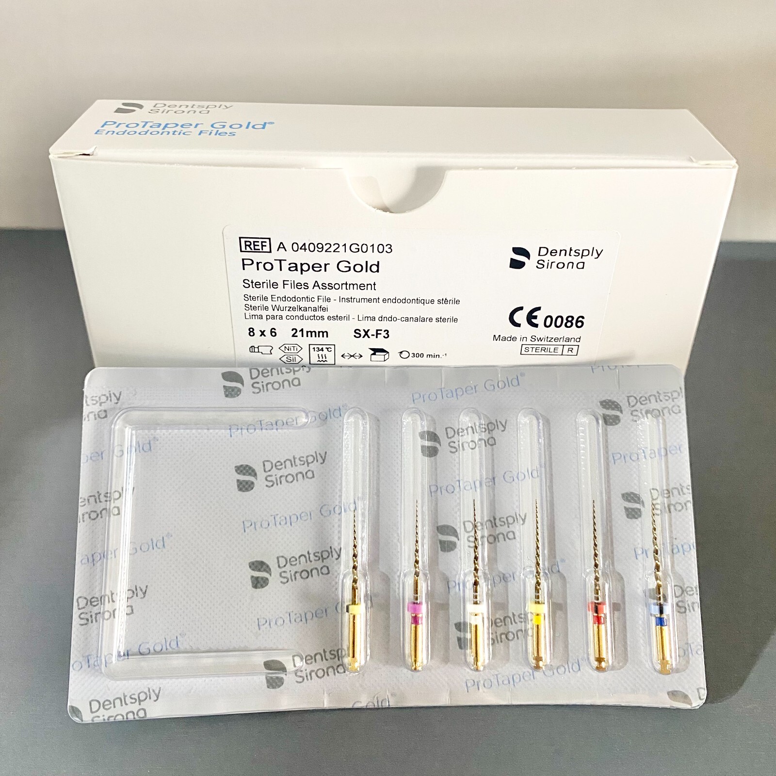 8×6 Taper Gold Root Canal Files SX S1 S2 F1 F2 F3 F4 F5 for Dentsply Endo Motor