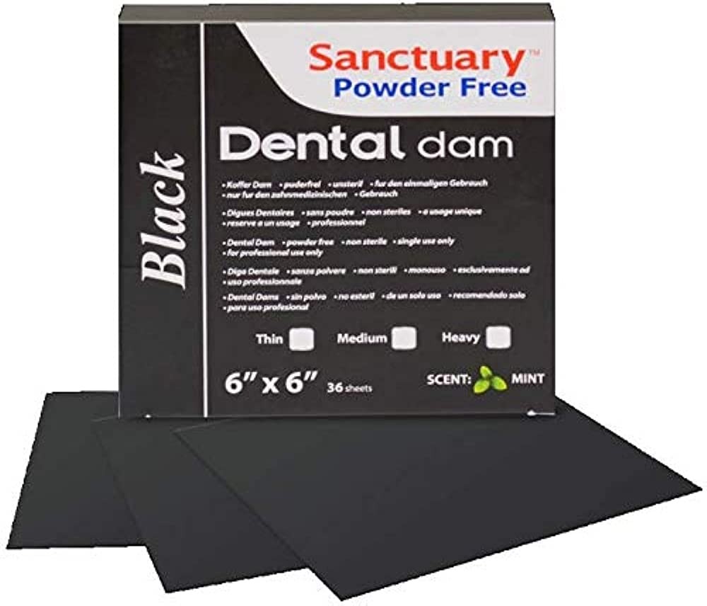(MADE IN MALAYSIA) 36 Sheet DENTAL DAM LATEX 6″X6″ Spearmint Scented (Medium …