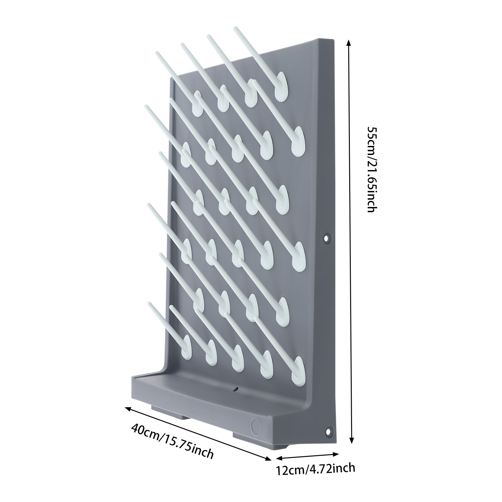 2PCs Lab Supply Wall Desk Drying Rack 52 pegs/27 Pegs Cleaning Equipment Grey PP