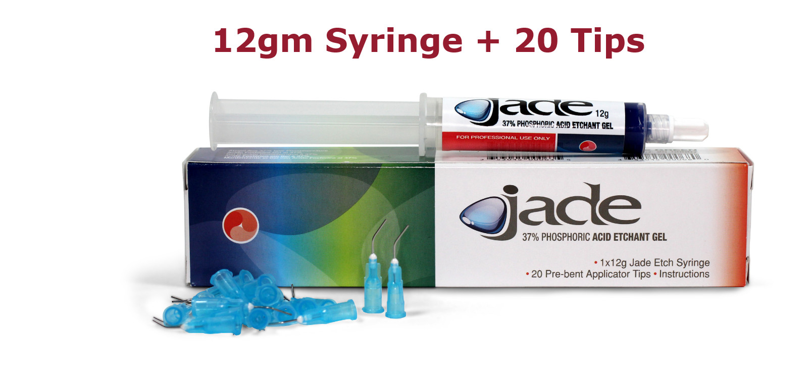 Jade BLUE Acid Etchant 12gm Gel & Applicator Tips Dharma Research USA
