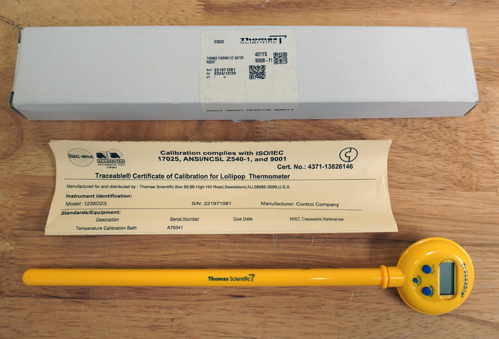 Thomas Scientific F/C Shock Proof WaterProof Lollipop Thermometer 1235D23