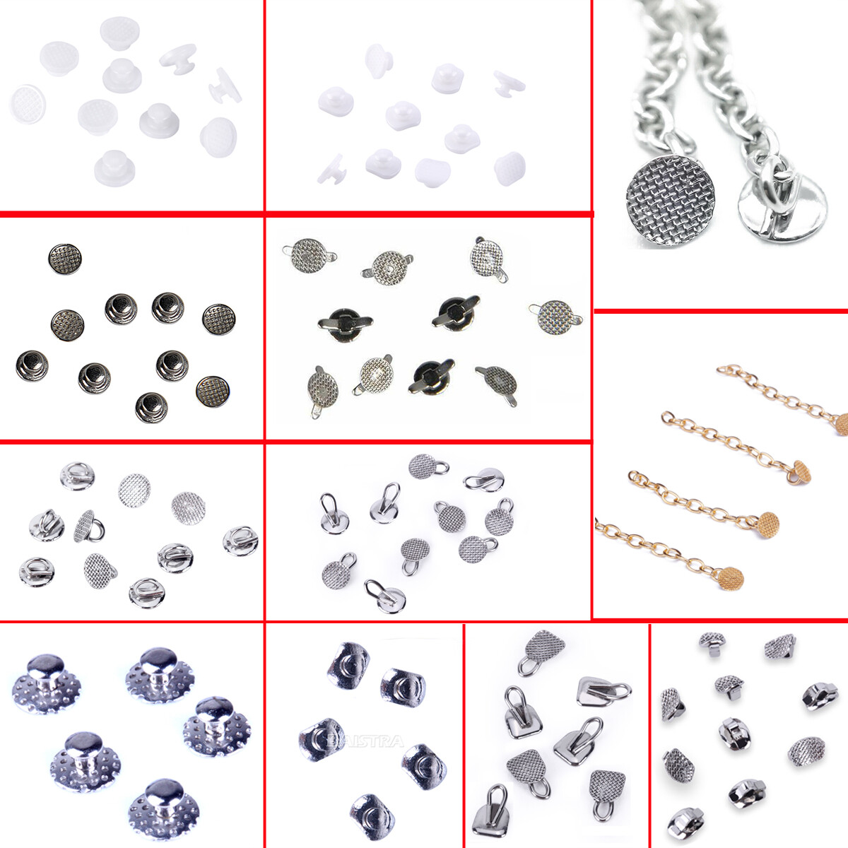 AZDEN Dental Orthodontic Ceramic Lingual Button Bondable Round Recctangular Base