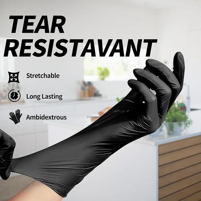 GP CrGP Craft Black Nitrile Gloves Disposable Latex-Free (100/count) 5 Mil Thick
