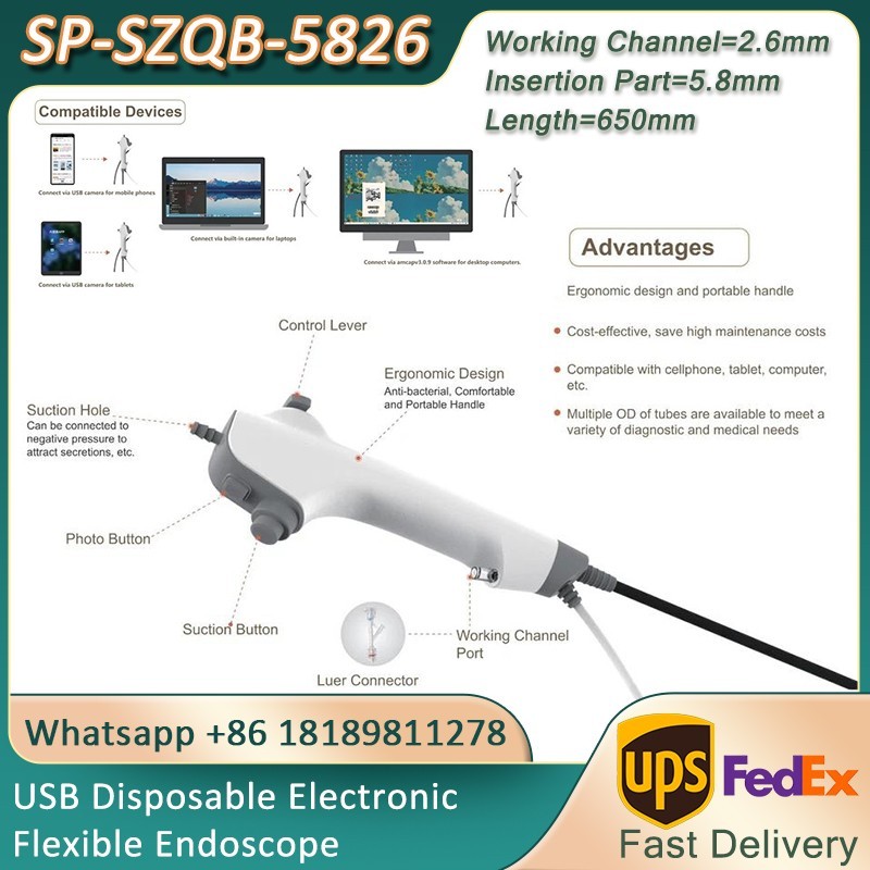 Length=650mm, high-definition USB Disposable Electronic Flexible Endoscope