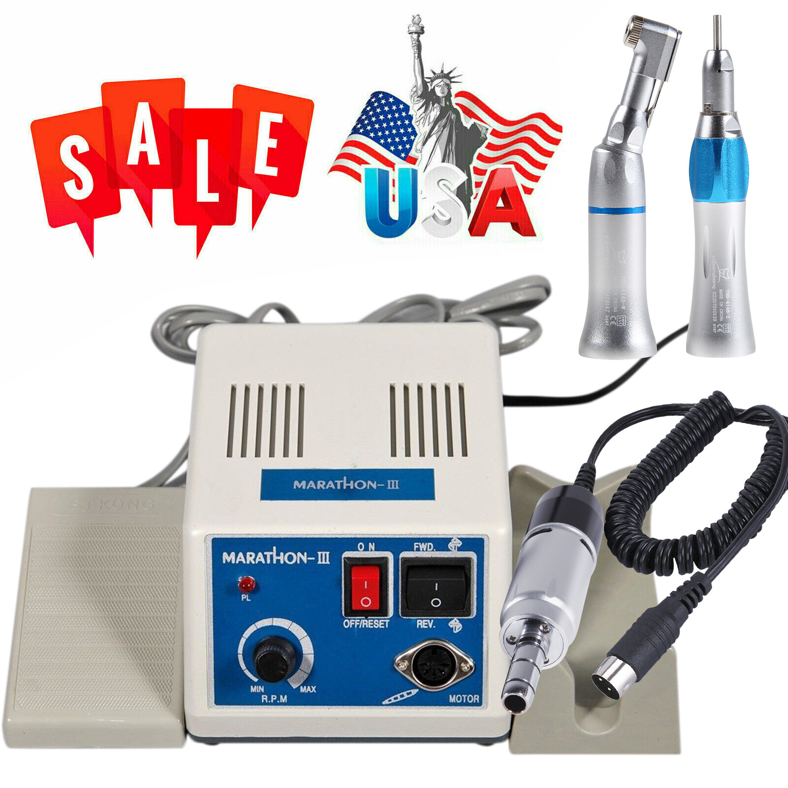 Dental Lab Marathon Electric Micromotor Polisher/Contra Angle/Straight Handpiece