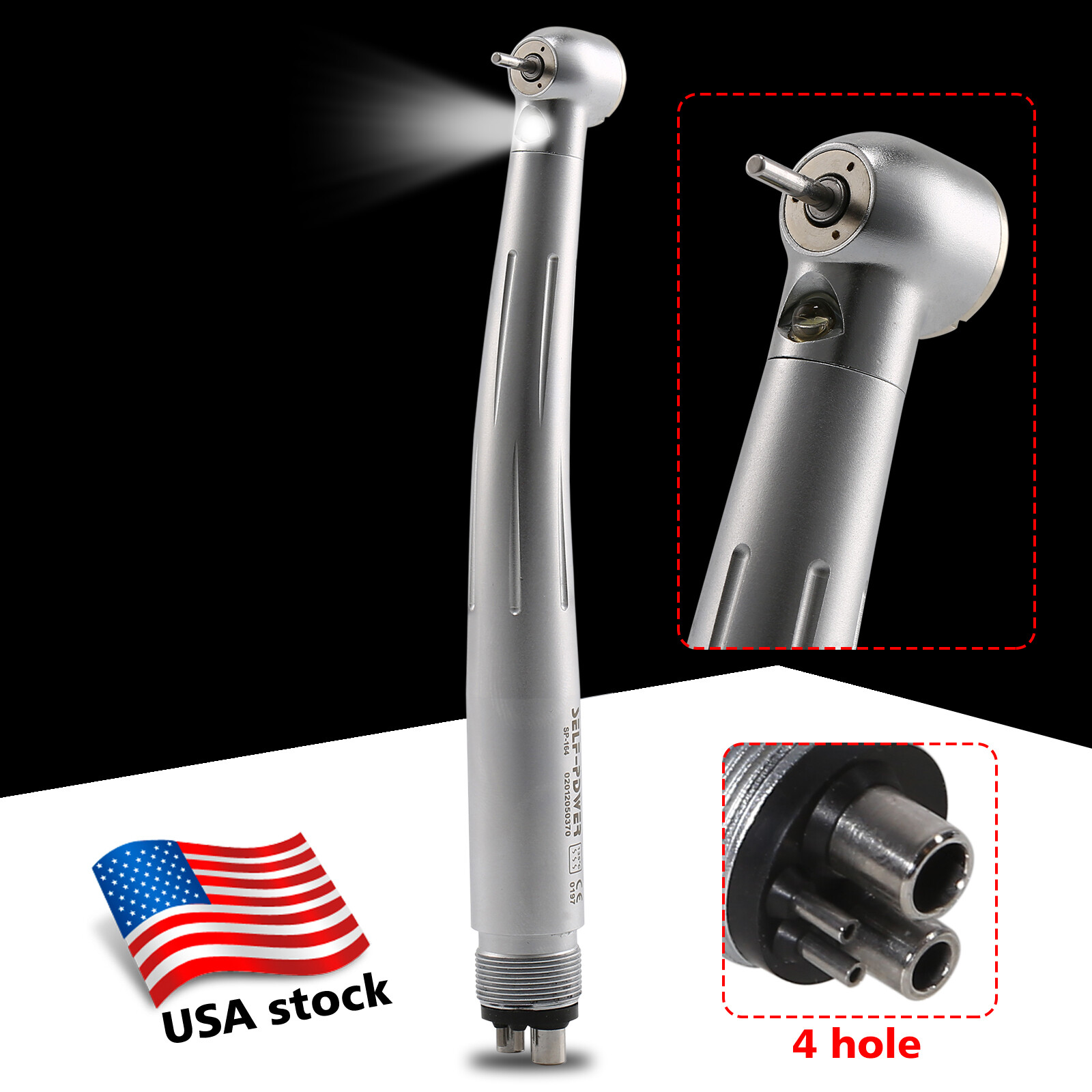 NSK Type Dental PANA Max High Speed LED Handpieces Internal Triple Spray Push CE