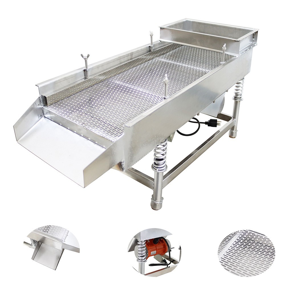 INTBUYING Straight Vibrating Sieve Screen Shaker 3X20MM Long Strip Type Shaker