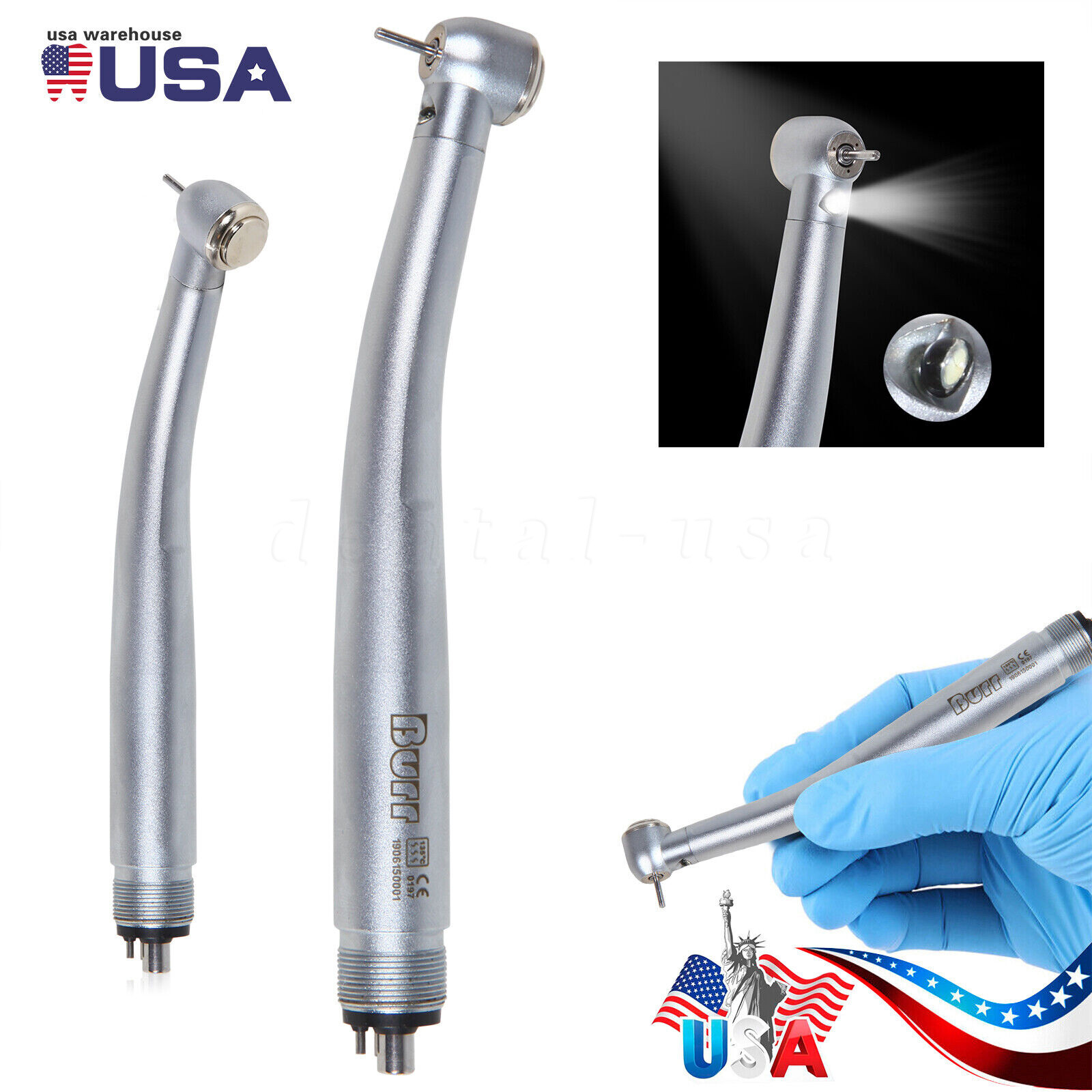 NSK Style Dental LED E-generator High low Speed Handpiece 2/4 Hole Turbine kv