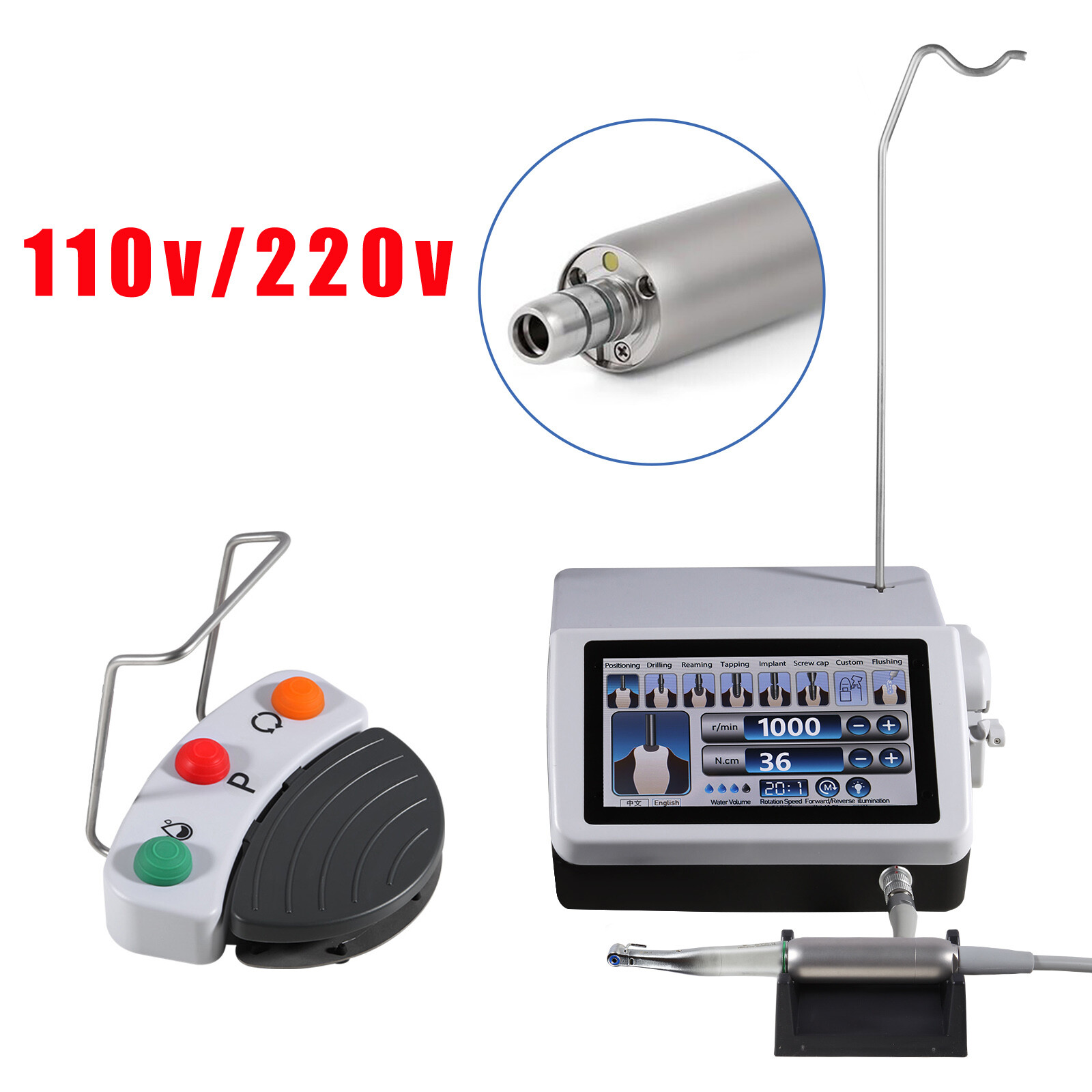 Dental Monitor Osseointegration Stability Test / LED Brushless Implant Motor