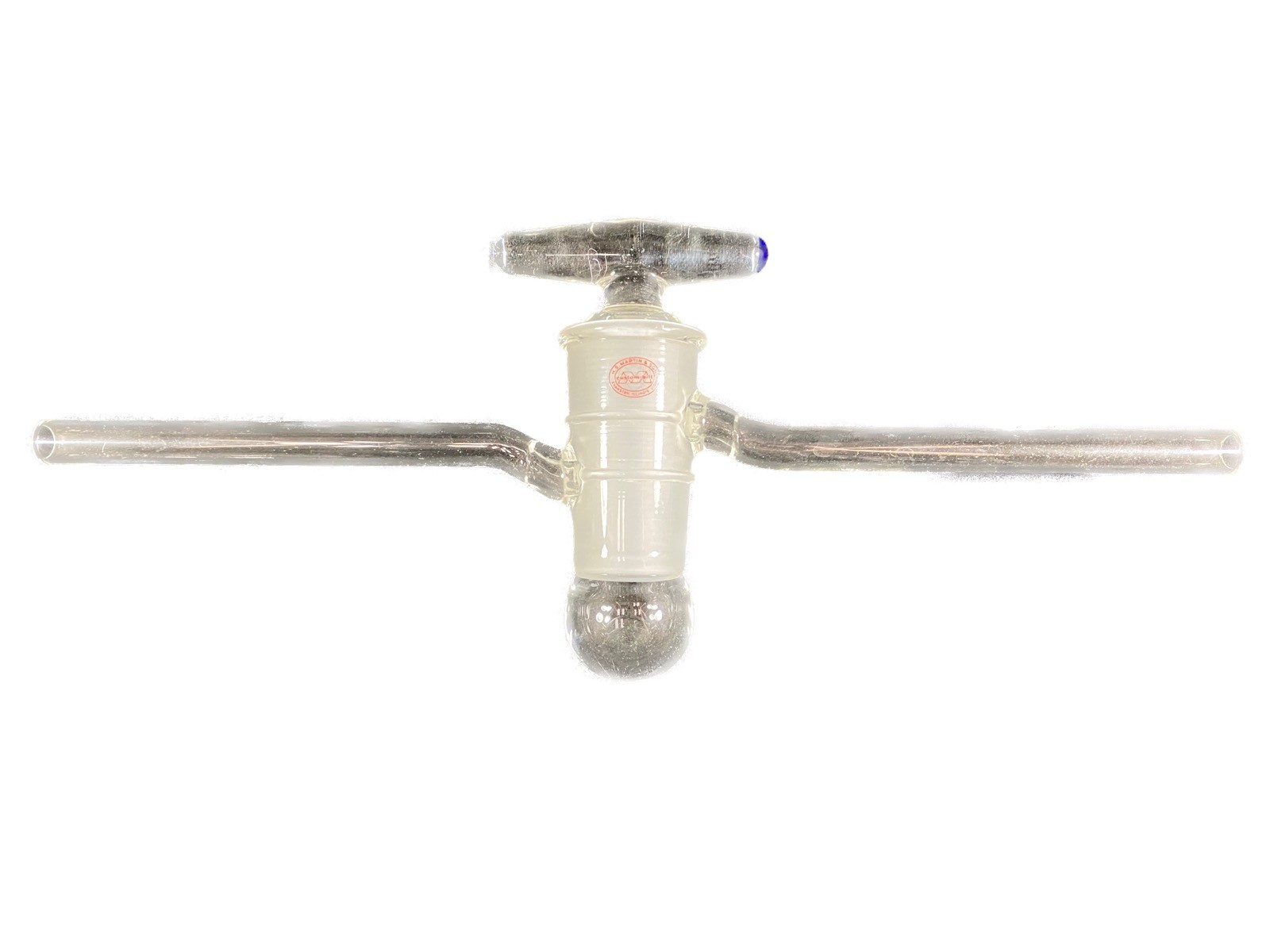LABORATORY High Vacuum Stopcock Oblique 10mm Bore Hollow 290mm Length 20mm O.D.
