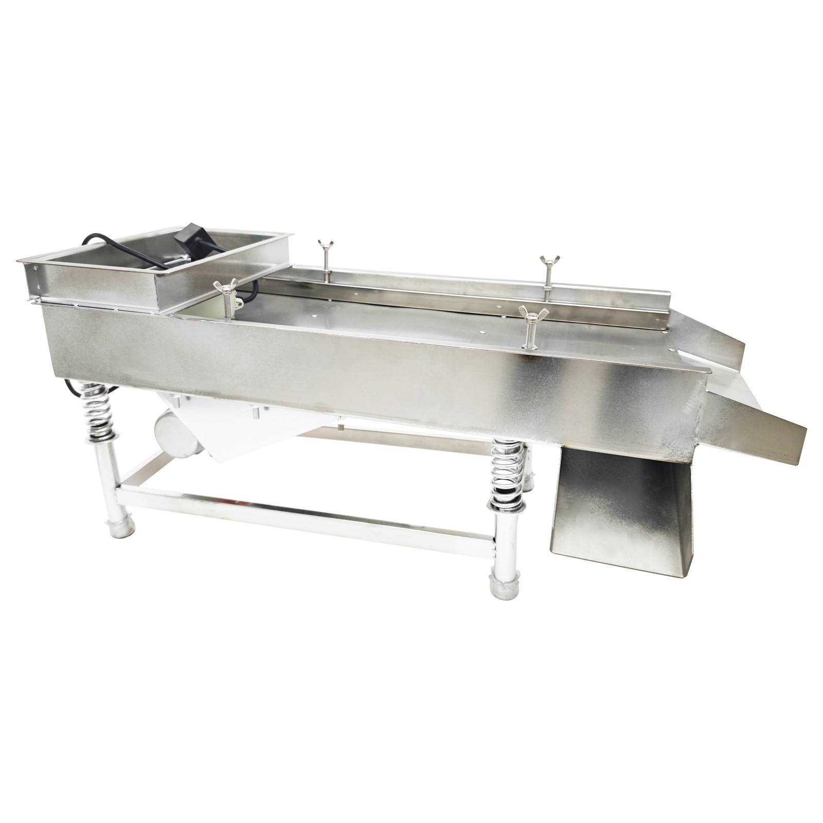 Open Box! Stainless Linear Vibrating Screen Single Layer 0.5mm Round Hole 80W
