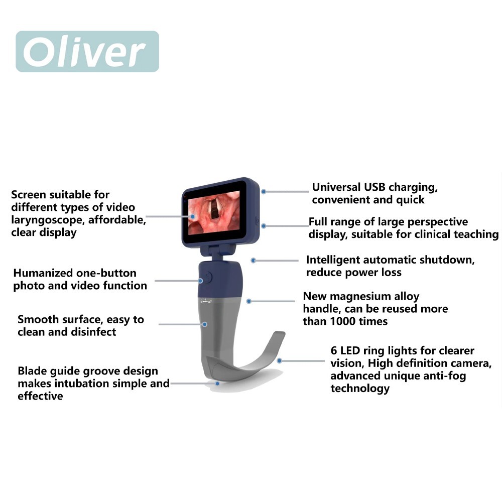 Digital Video Laryngoscope 6kinds Stainless Steel Blades is optional