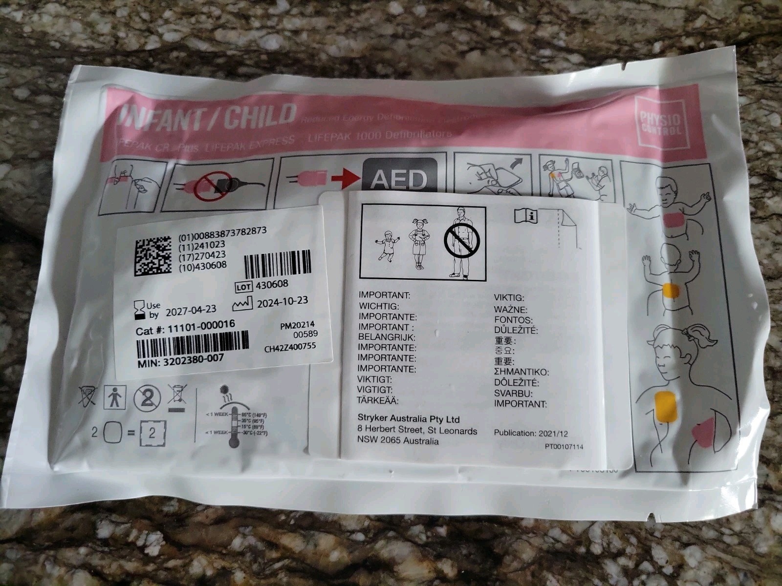 Infant/Child Reduced Energy Defibrillation Electrodes