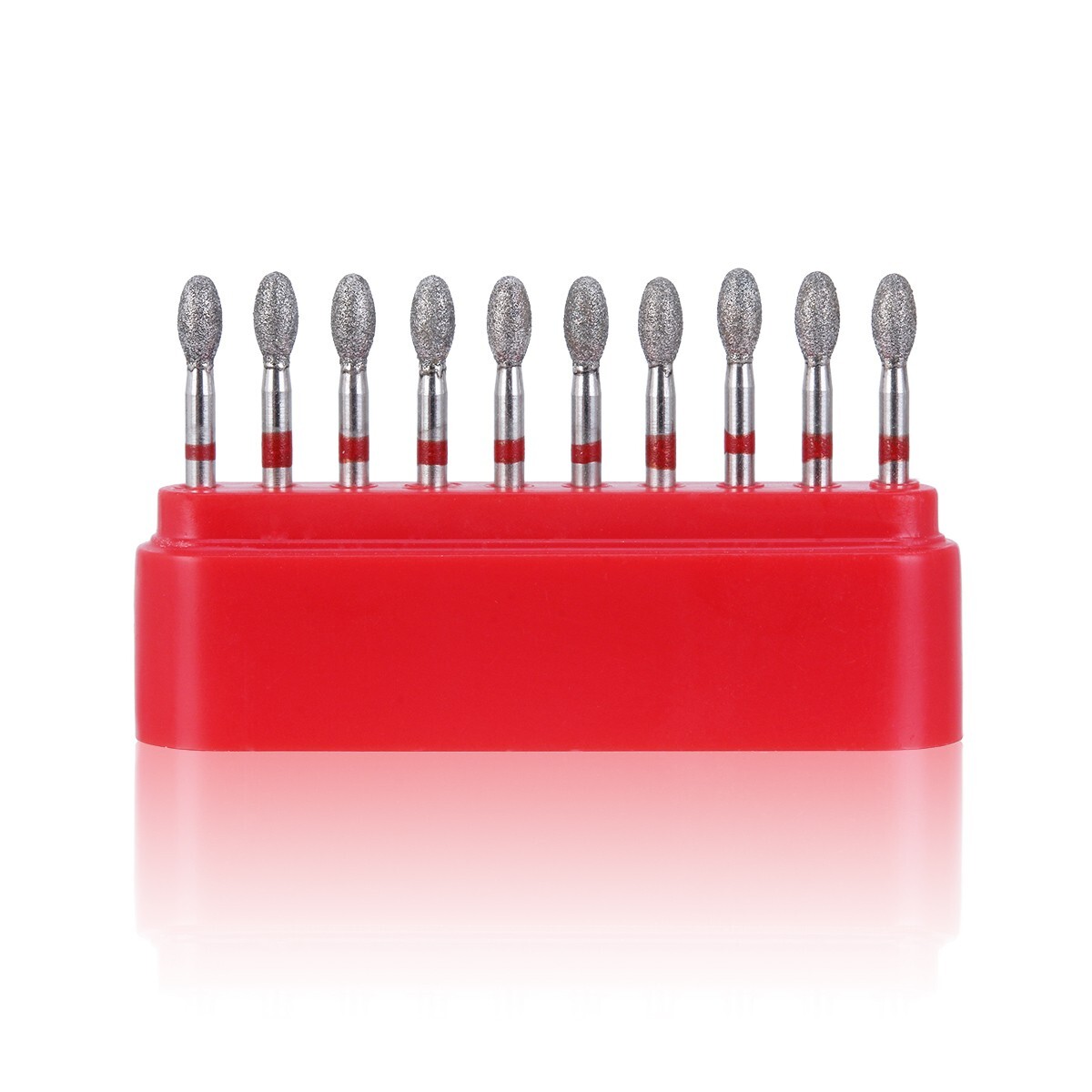 10Pcs Dental Diamond Burs FOOTBALL 379-023F FINE RED DEFEND Friction Grip AZDENT