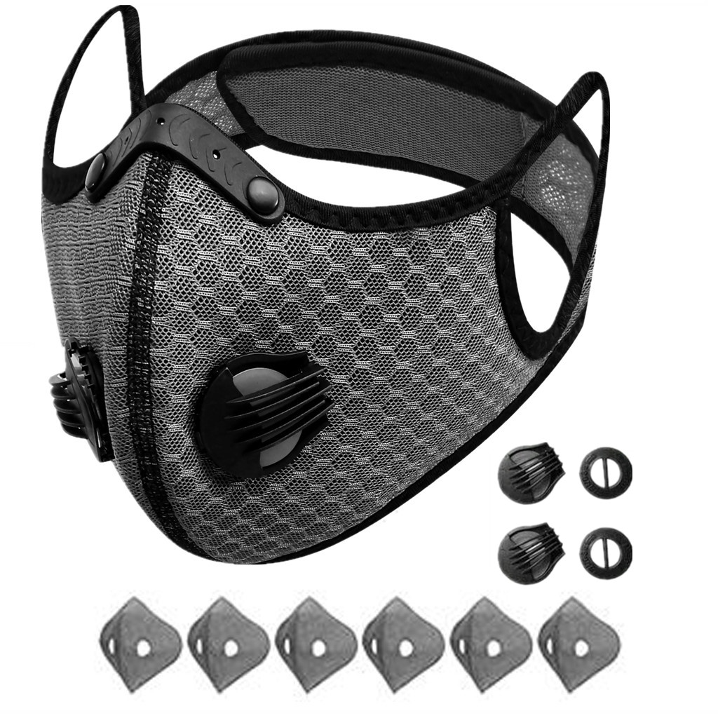 2 Pack Pollution Reusable Facepiece Half Face Shield Respirator Mask W/ Filter