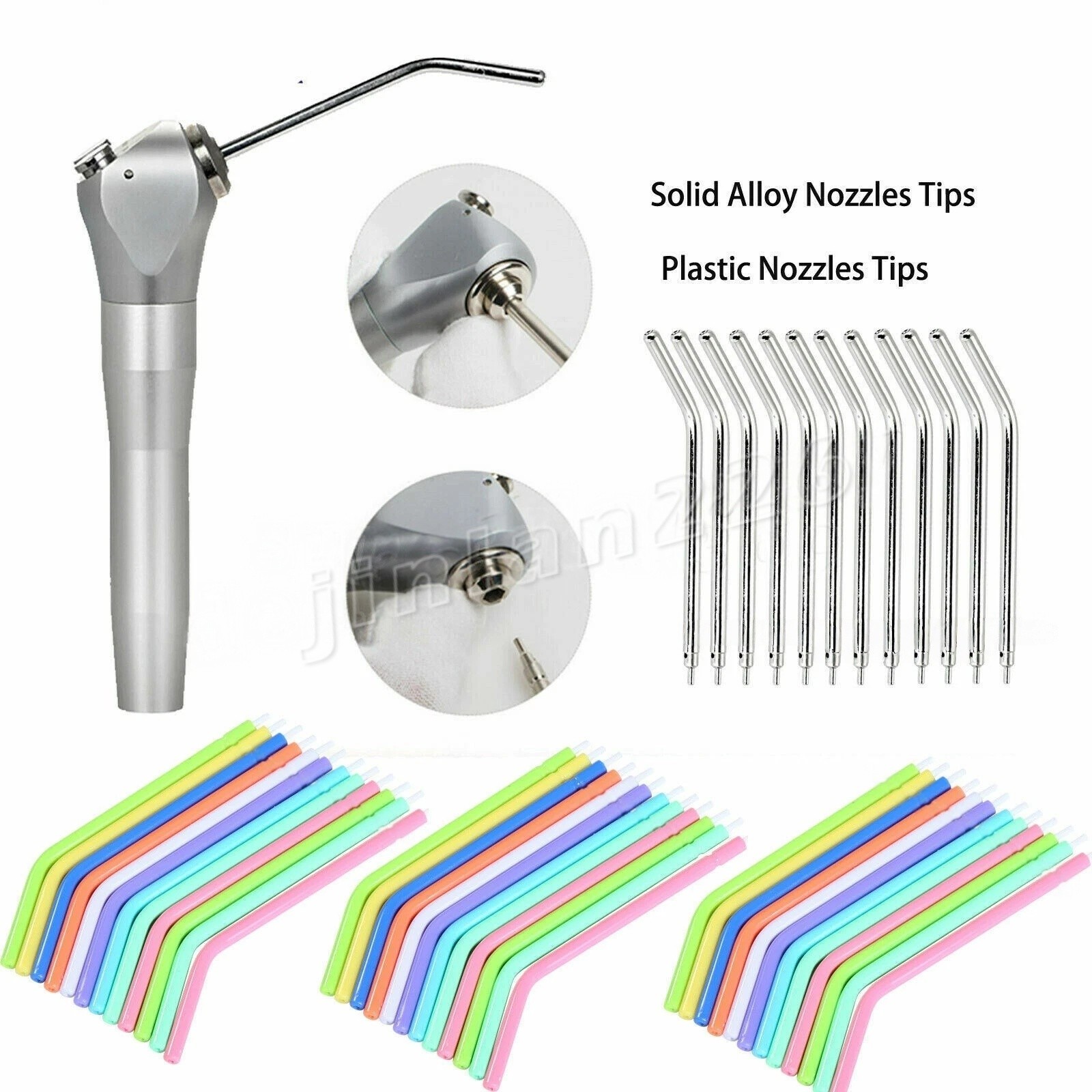Dental Air Water Spray Triple Syringe Solid Alloy /Plastic Nozzles/Tips/Tubes US