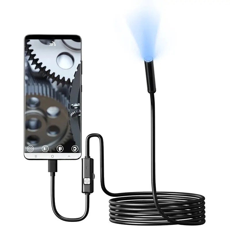 7.0MM TYPE-C Endoscope Camera IP67 Waterproof 6 LEDs Adjustable USB Android Flex
