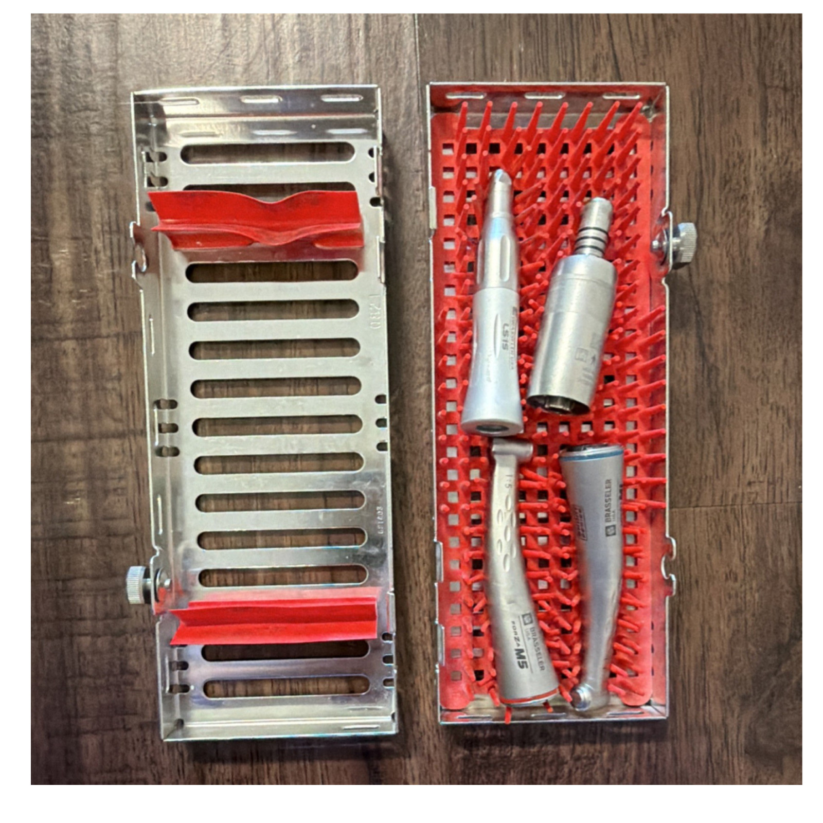 Brasseler Dental Handpiece Set Contra Angle 4-Hole with Sterilization Tray