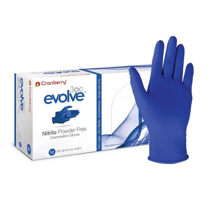 3000 Nitrile Gloves Medium Cranberry Evolve Powder Free Latex Free Medical