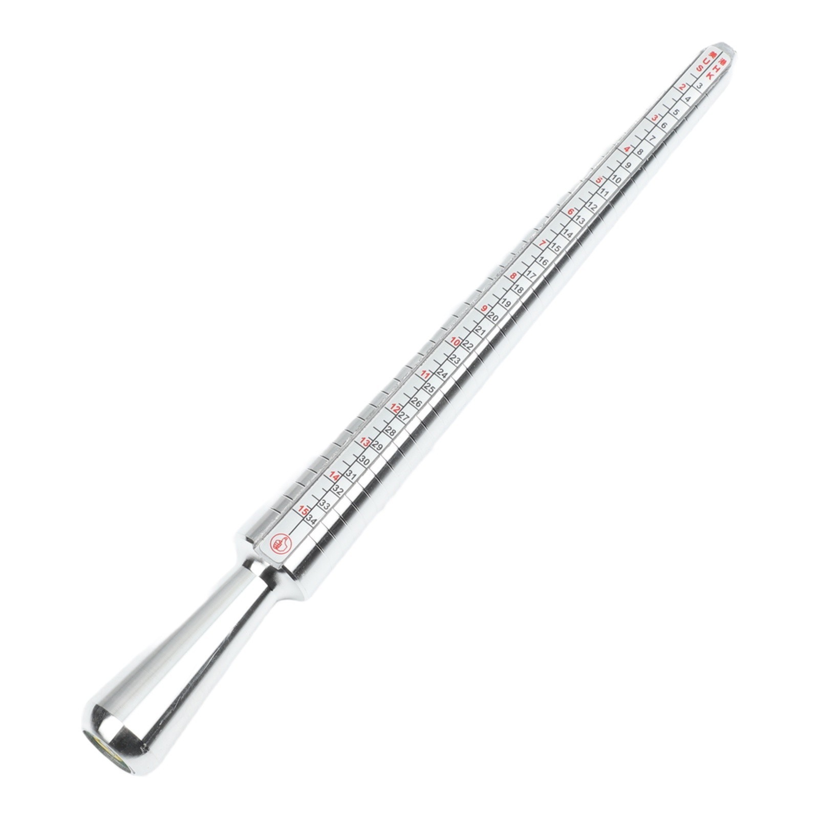 Solid Ring Mandrel Aluminum Alloy Resizing Tool for Rings US Size 0 to 15