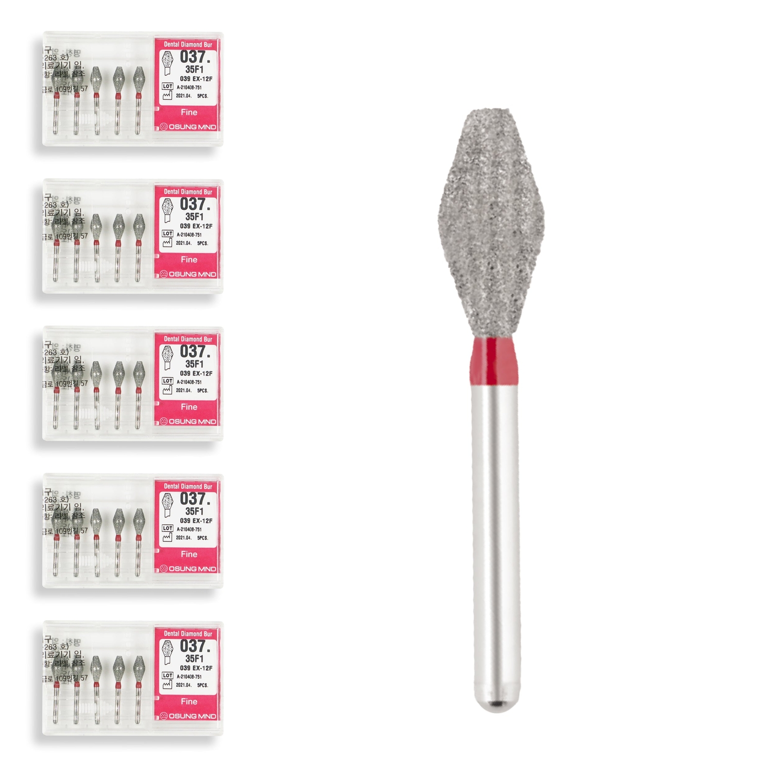 Double Conical, Symmetrical, Short 3.5mm Dia. Fine Grit Dental Bur 25 Pcs