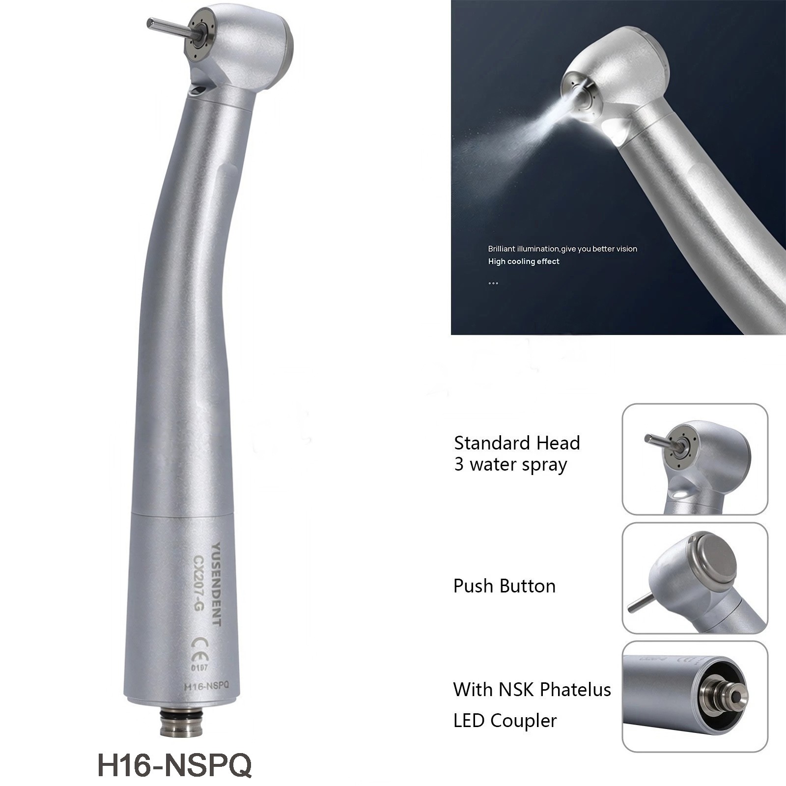 COXO YUSENDENT Dental Fiber Optic High Speed Handpiece LED Coupler NEW Style