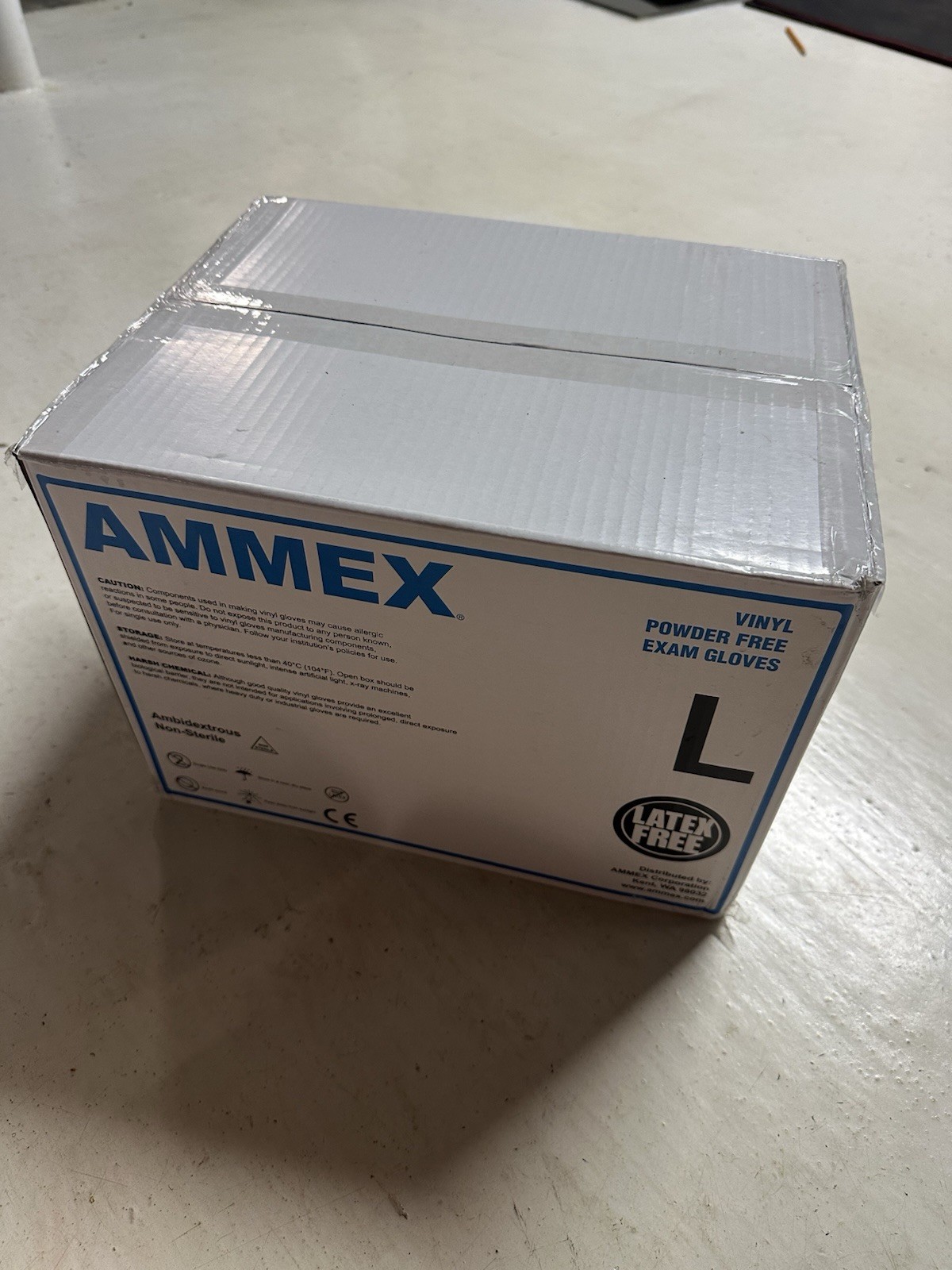 1000 (10 Boxes) AMMEX L Large Professional Vinyl Exam Gloves Protection Clinical
