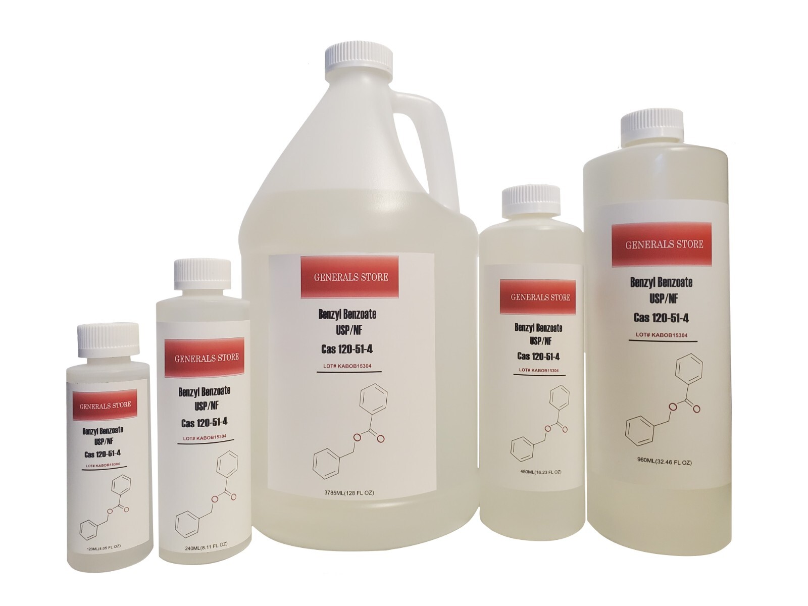 Kalama Benzyl Benzoate USP/NF- Assorted Sizes – Free Shipping