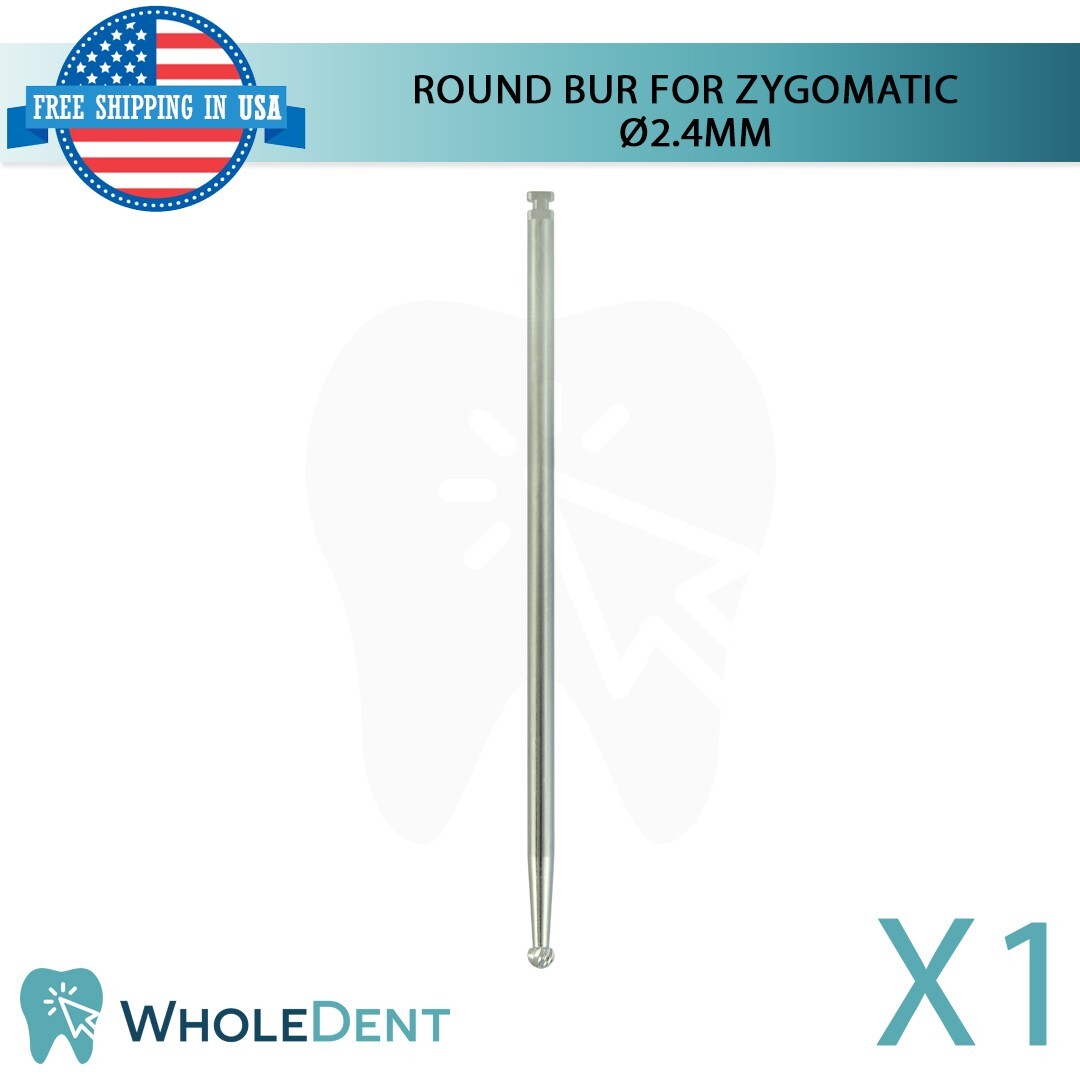 1X Zygomatic Round Ball Bur Ø2.4mm 70mm Length Drill Tool Instrument Dental