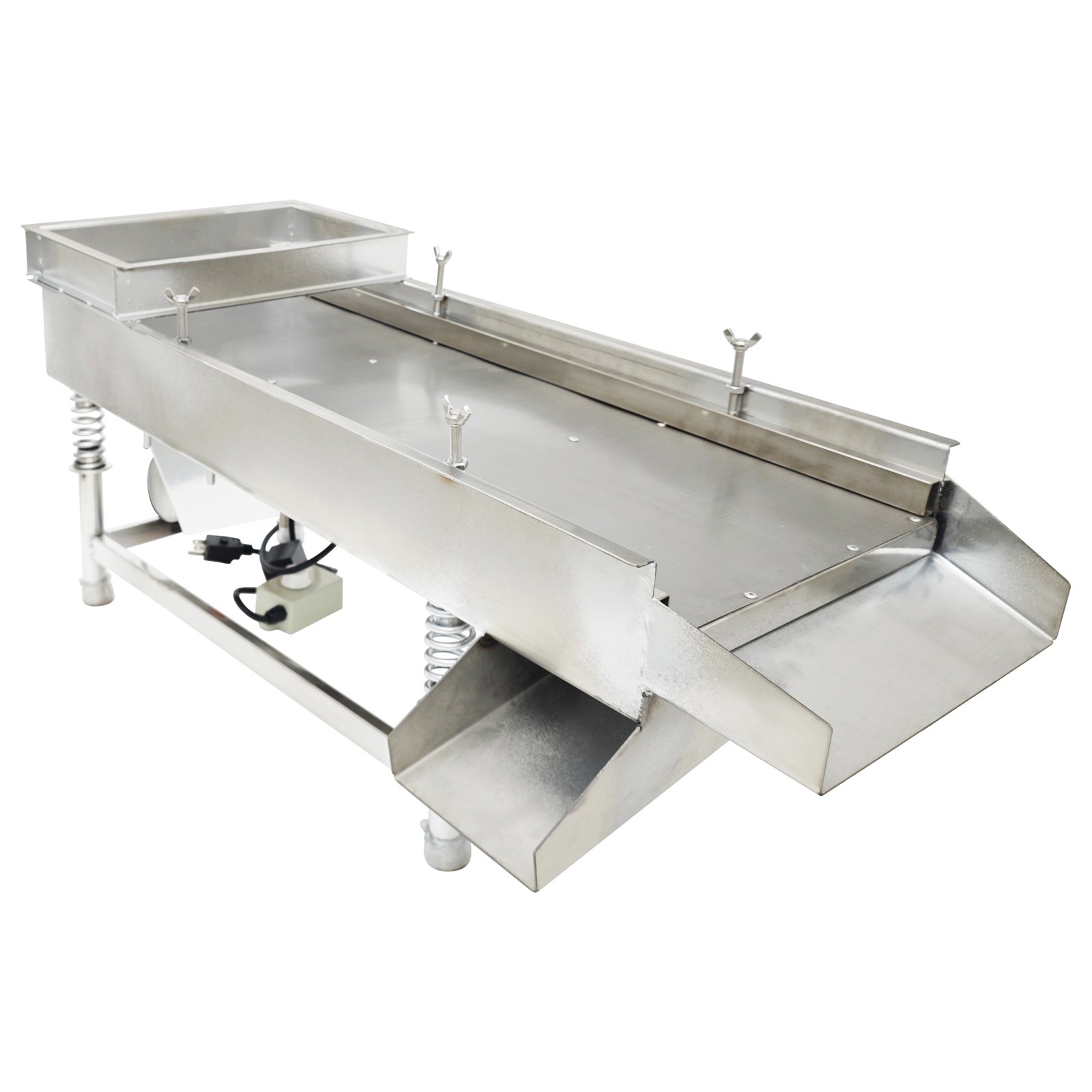 Open Box! Stainless Linear Vibrating Screen Single Layer 0.5mm Round Hole 80W