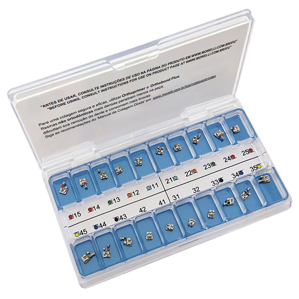 Dental Orthodontic Morelli Case Max Brackets Roth 3/4/5 Metallic 20pcs