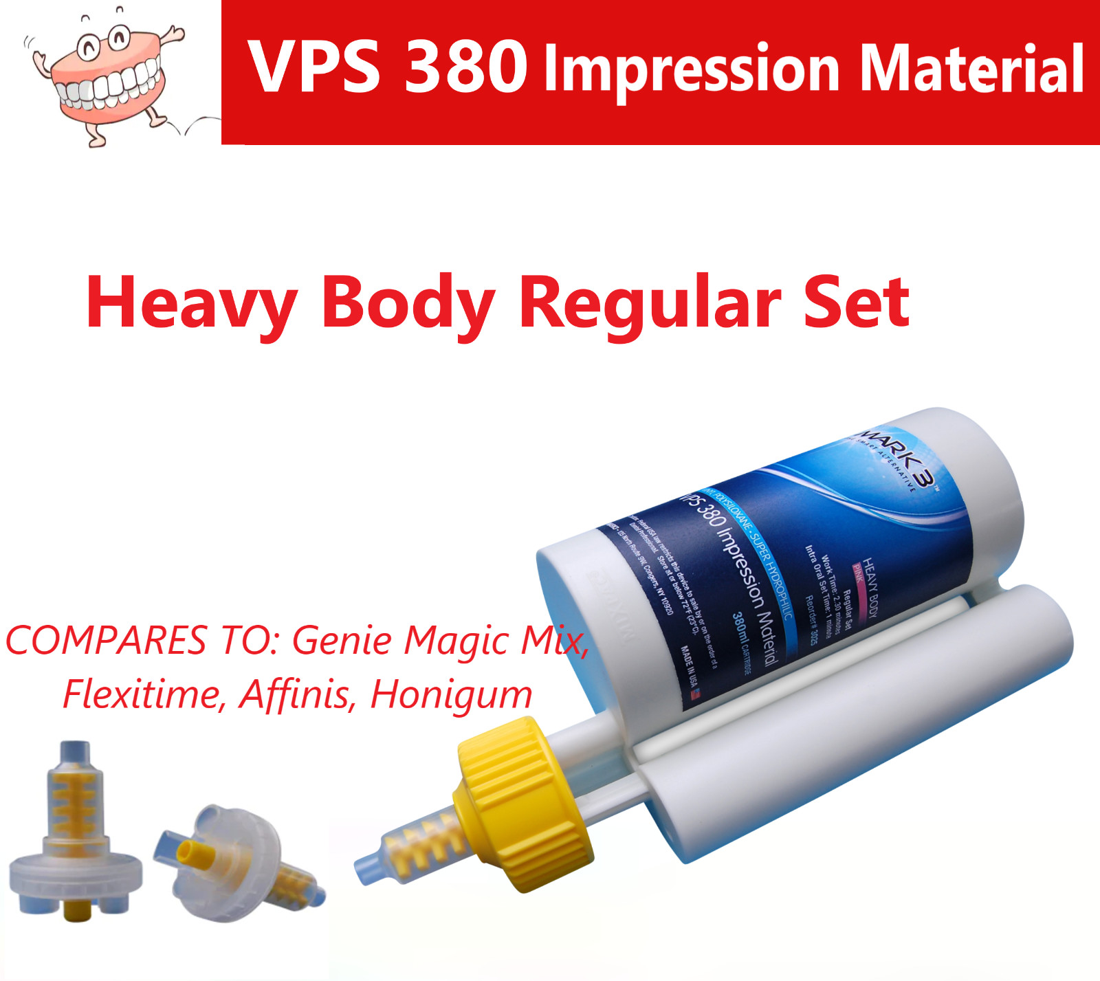 Dental HEAVY BODY REGULAR SET 380 VPS Impression Material VIrtual 380 ml Refill