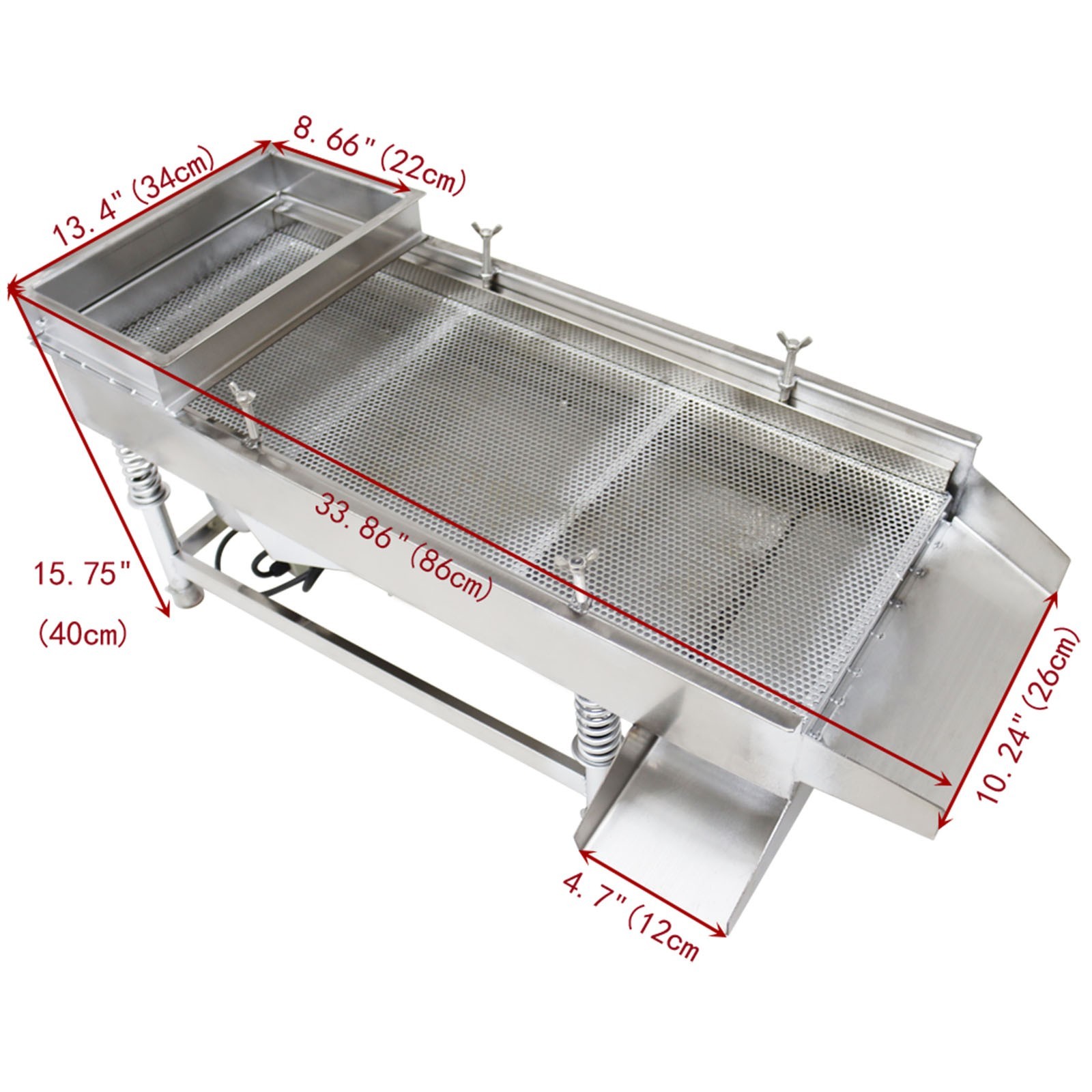 Open Box! Stainless Linear Vibrating Screen Single Layer 0.5mm Round Hole 80W