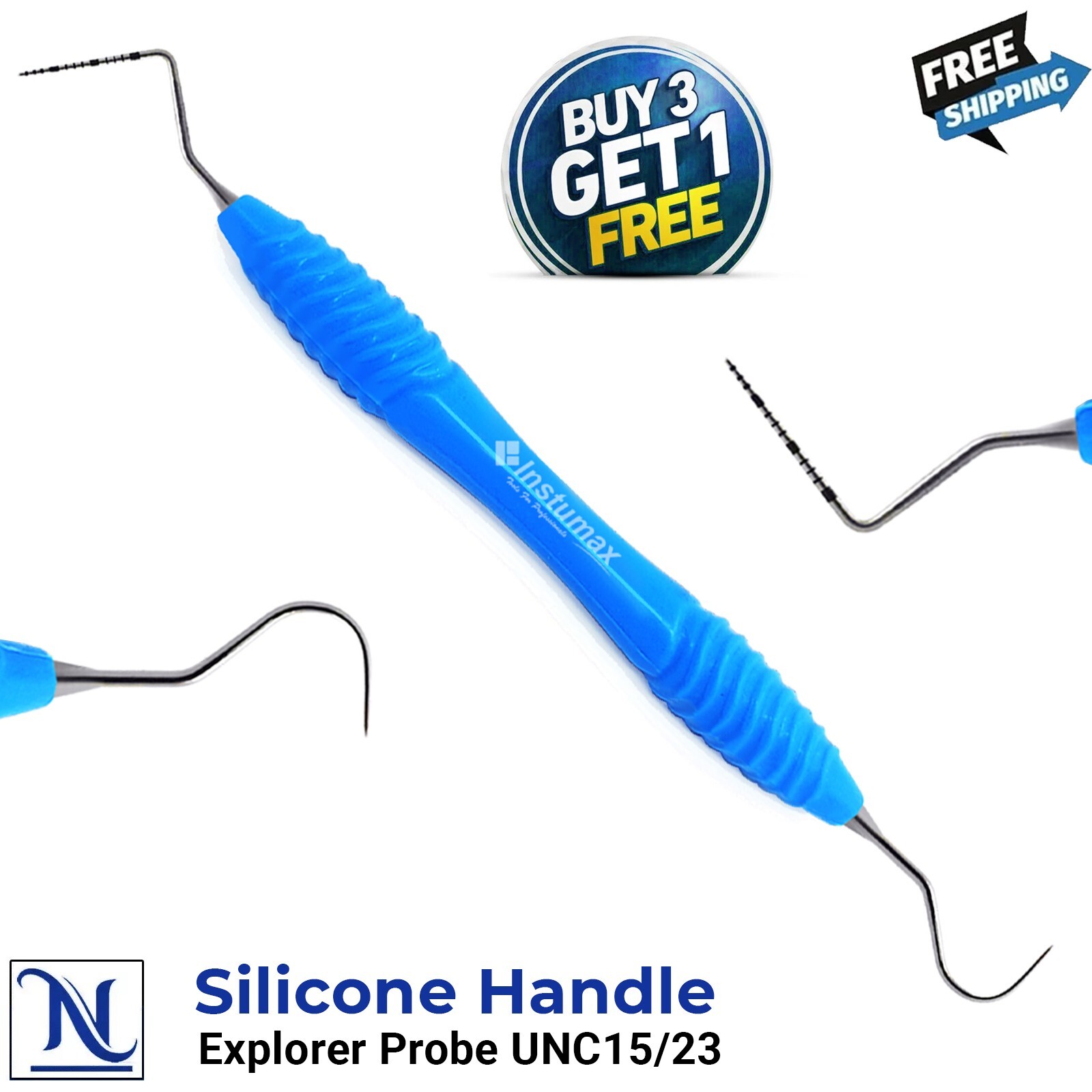 Periodontal Explorer 23 & UNC15 Probe – Dual-End Dental Tool, Silicone Handle