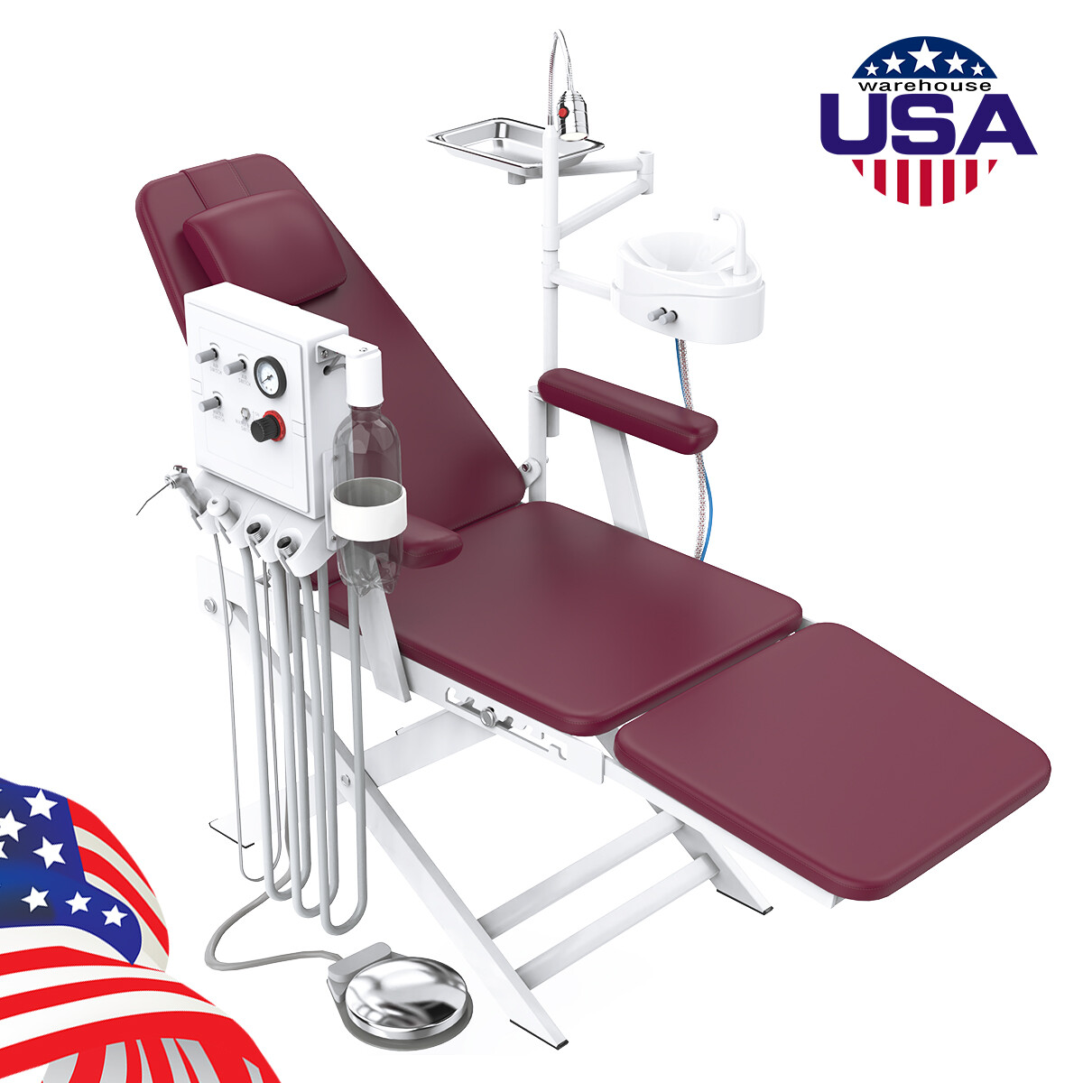 Unidad De Entrega Dental portatil compresor de aire succión 4 hoyos /silla