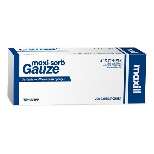 Maxi-Sorb 3″ x 3″ Synthetic Non-Woven 4-Ply Gauze Sponges, 200/Sleeve