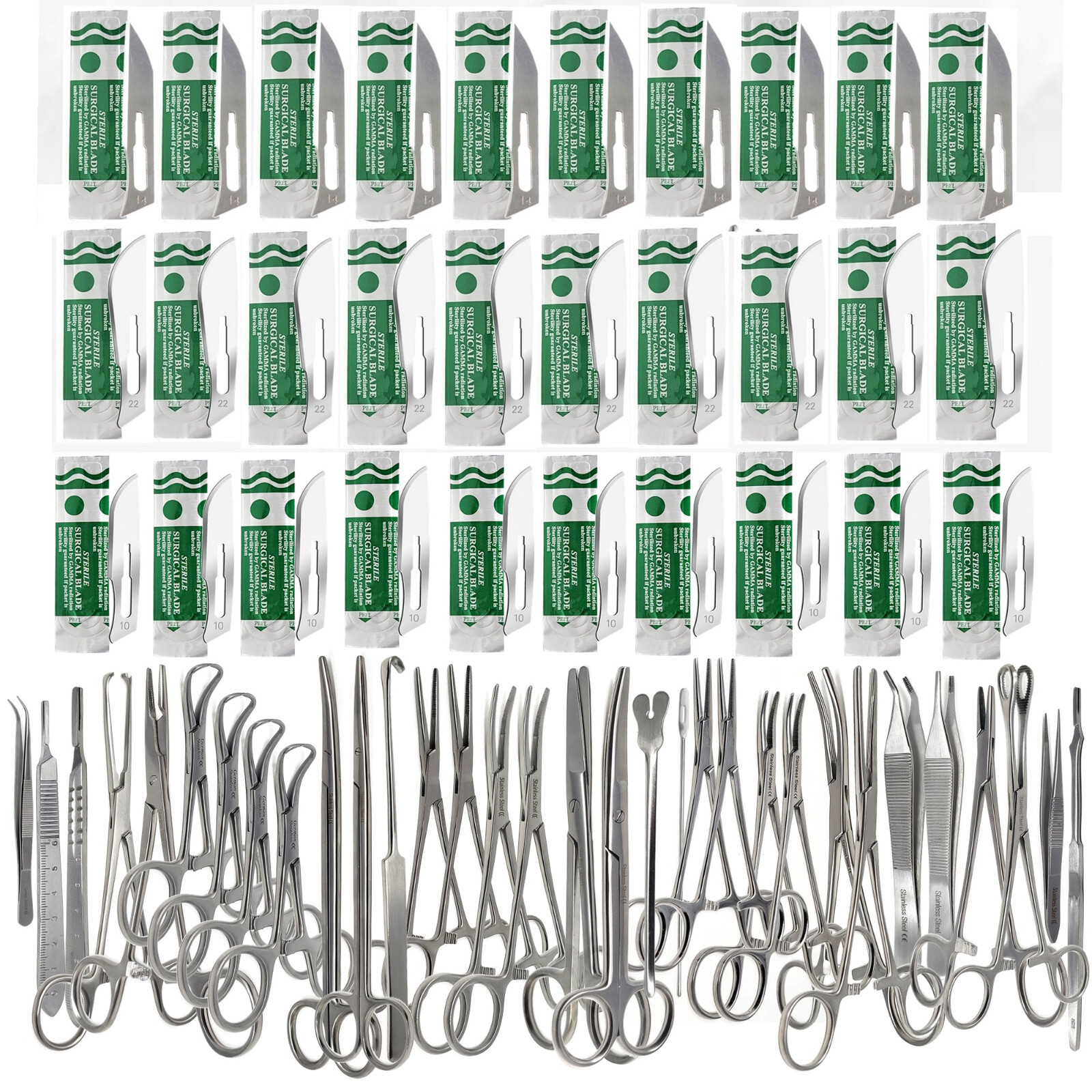 90 Pcs Surgical Veterinary Instruments Kit for Medical Students, Stainless Steel